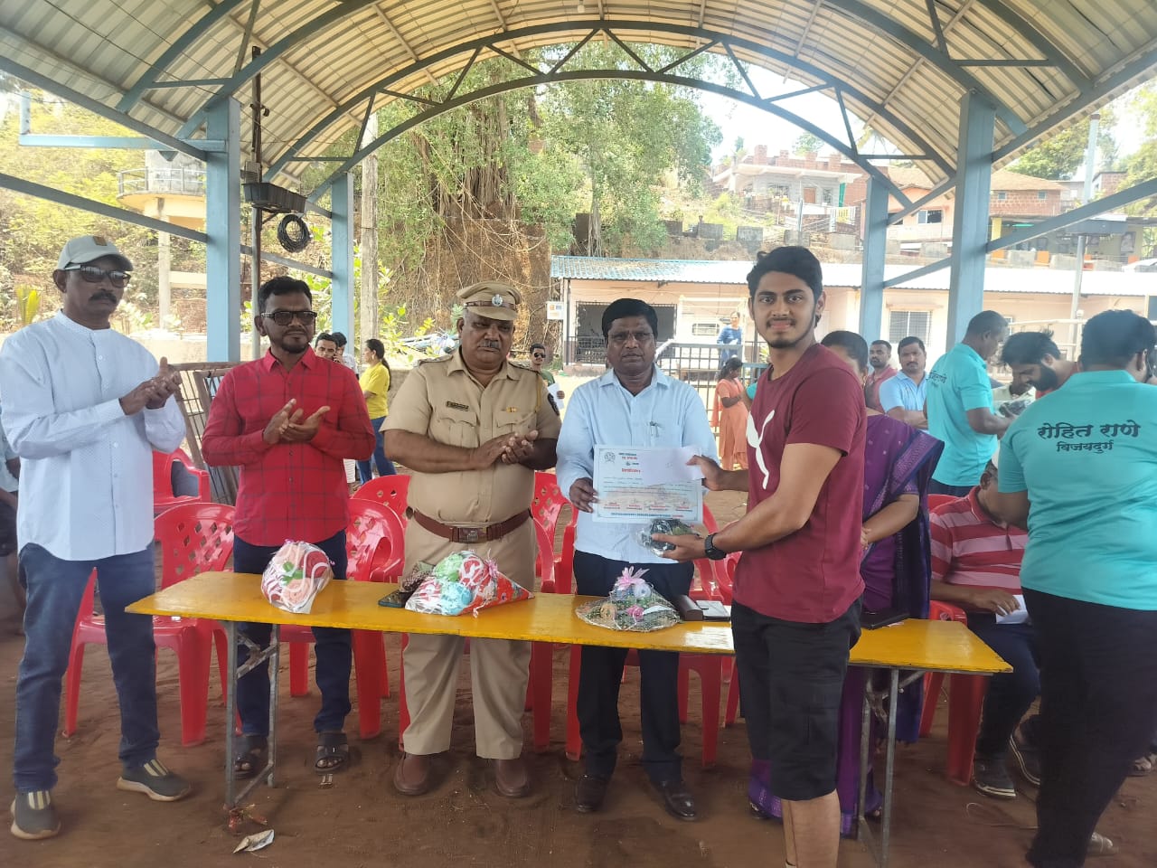 Dhairyashil Bhosale secured second place and won the silver medal in the 5 km category at the state-level open sea swimming competition held at Vijaydurg.